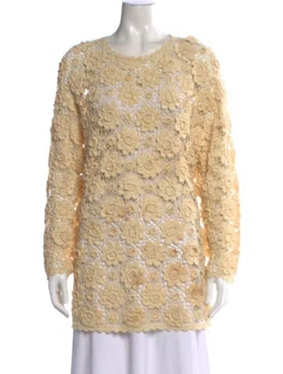 Pre-owned Michael Kors Floral Print Crew Neck Sweater In Neutrals