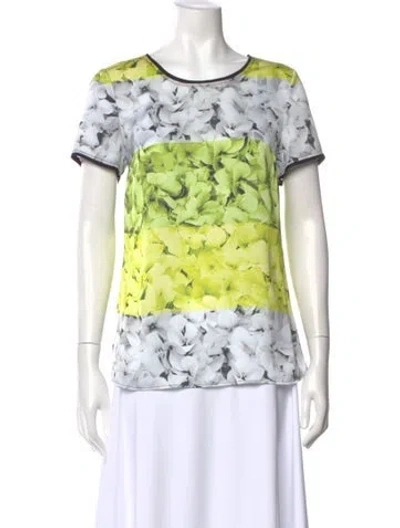 Pre-owned Michael Kors Floral Print Crew Neck T-shirt In Multi