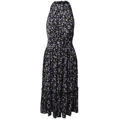 Michael Kors Floral Print Halter Midi-dress In Multicolor Polyester
