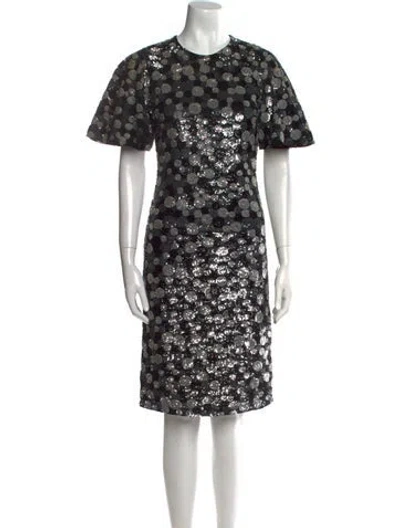 Pre-owned Michael Kors Floral Print Knee-length Dress In Black