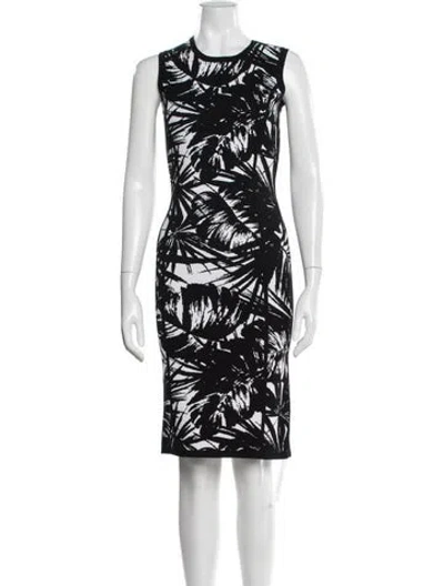 Pre-owned Michael Kors Floral Print Knee-length Dress In Black
