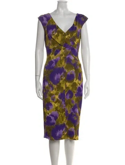 Pre-owned Michael Kors Floral Print Knee-length Dress In Multi