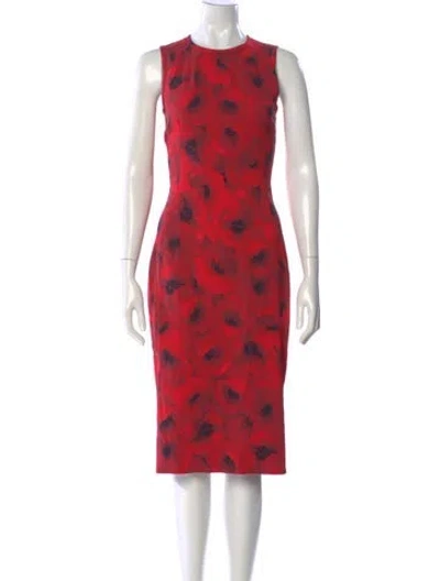 Pre-owned Michael Kors Floral Print Knee-length Dress In Red