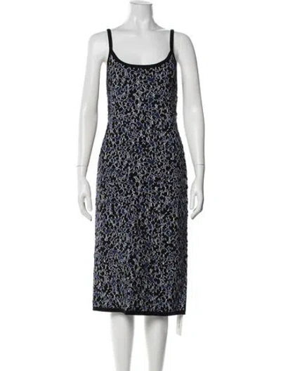 Pre-owned Michael Kors Floral Print Knee-length Dress W/ Tags In Blue