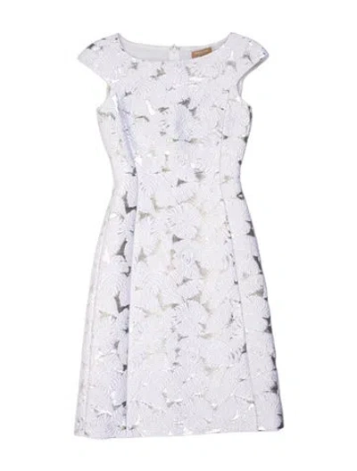 Pre-owned Michael Kors Floral Print Knee-length Dress In White