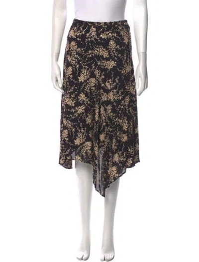 Pre-owned Michael Kors Floral Print Knee-length Skirt In Black