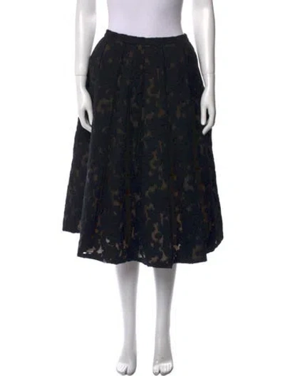 Pre-owned Michael Kors Floral Print Knee-length Skirt W/ Tags In Black