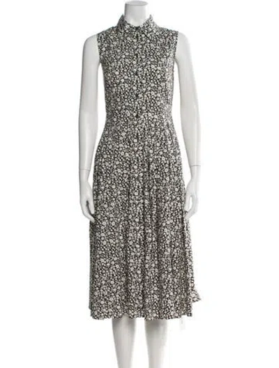 Pre-owned Michael Kors Floral Print Long Dress W/ Tags In Brown