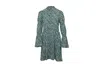 Michael Kors Floral Print Longsleeve Midi Dress In Multicolor Polyester In Blue