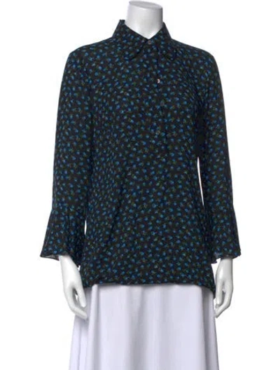 Pre-owned Michael Kors Floral Print Midi Length Dress In Black/metallic