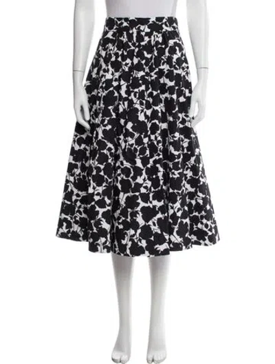 Pre-owned Michael Kors Floral Print Midi Length Skirt In Black