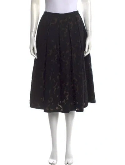 Pre-owned Michael Kors Floral Print Midi Length Skirt In Black