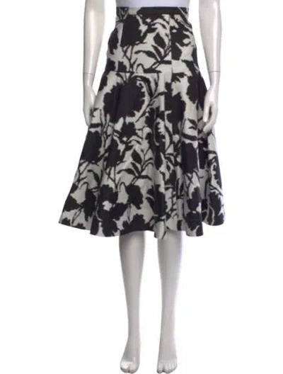 Pre-owned Michael Kors Floral Print Midi Length Skirt In Neutral