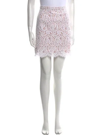 Pre-owned Michael Kors Floral Print Midi Length Skirt In White