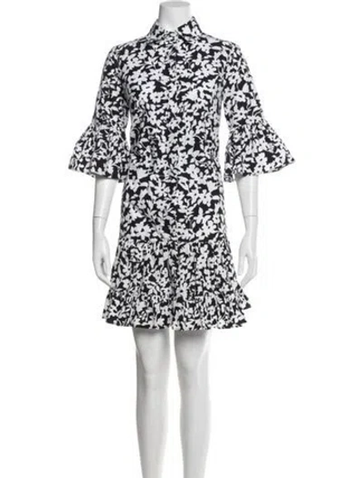 Pre-owned Michael Kors Floral Print Mini Dress In Black