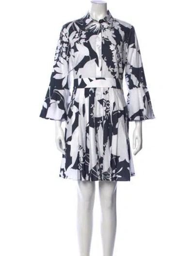 Pre-owned Michael Kors Floral Print Mini Dress In Blue