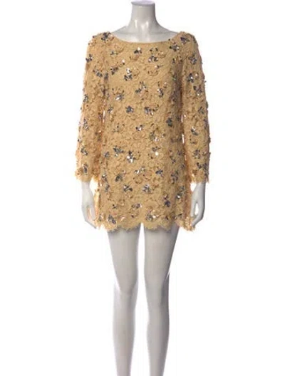 Pre-owned Michael Kors Floral Print Mini Dress In Neutrals