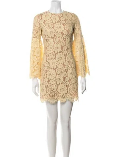 Pre-owned Michael Kors Floral Print Mini Dress In Yellow