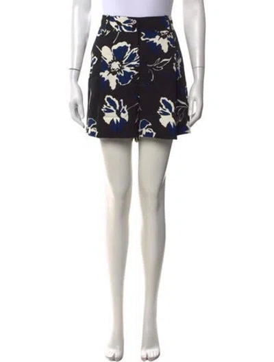 Pre-owned Michael Kors Floral Print Mini Shorts In Black