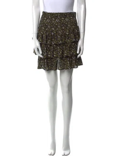 Pre-owned Michael Kors Floral Print Mini Skirt In Green