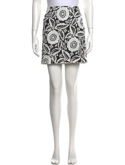 Pre-owned Michael Kors Floral Print Mini Skirt In White