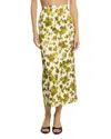 Michael Kors Floral-print Skirt In Moss/optic White
