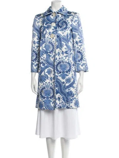 Pre-owned Michael Kors Floral Print Trench Coat In Multi