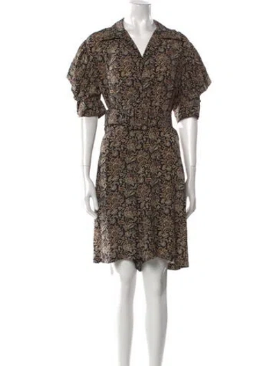 Pre-owned Michael Kors Floral Print V-neck Romper In Black