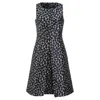 Michael Kors Floral Printed Midi Dress In Navy Blue Polyester