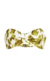 Michael Kors Floral Satin Bandeau Top In Print