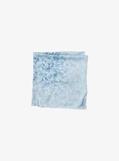Michael Kors Floral Silk Scarf In Blue