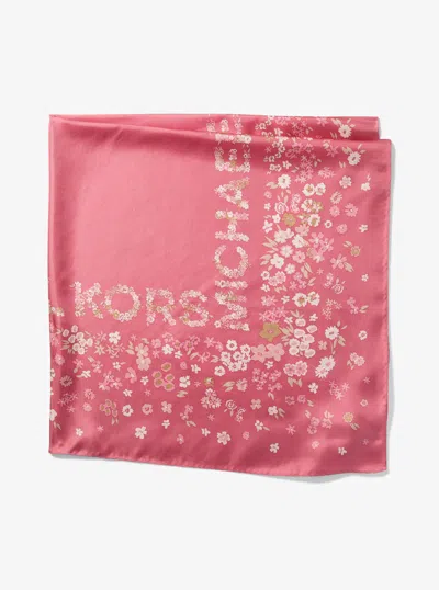Michael Kors Floral Silk Scarf In Red