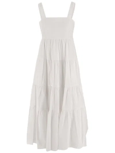Michael Kors Flounced Stretch Dress In White