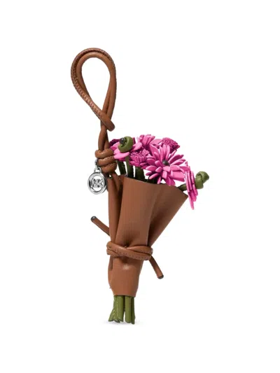 Michael Kors Flower-bouquet Charm In Brown