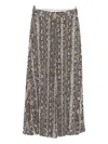 Michael Kors Flowing Mid-length Snakeskin Pattern Skirt In Gray