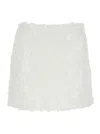 Michael Kors White Miniskirt With All-over Floral Embroidery In Tech Fabric Stretch Woman In White