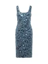 Michael Kors Cornflower Blue Midi Dress In Blue