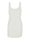 Michael Kors White Sleeveless Mini Dress With Round Neck And All-over Floral Embroidery In White