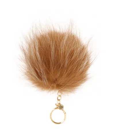 Michael Kors Fluffy Ball Key Chain In Brown