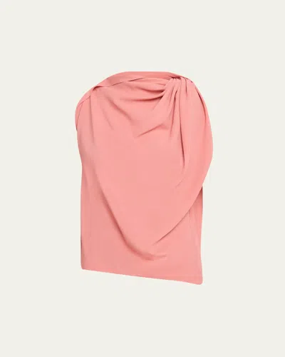 Michael Kors Fluid Wool Draped Sleeveless Blouse In Pink