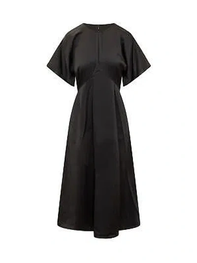 Pre-owned Michael Kors Flutter Short Sleeve Midi Dress Xs In Black