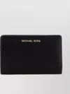 Michael Kors Foldable Textured Leather Wallet In Black