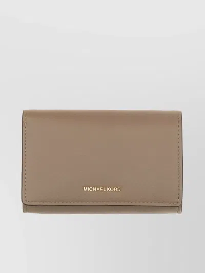 Michael Kors Folded Leather Wallet Featuring Fold-over Design In Brown
