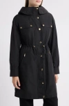 Michael Kors Foldover Hood Jacket In Black