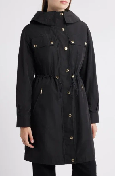 Michael Kors Foldover Hood Jacket In Black