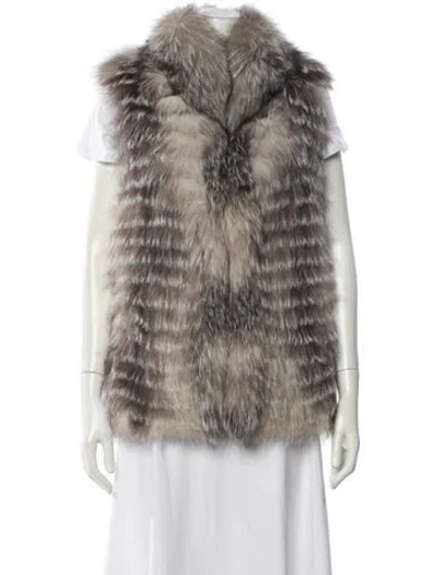 Pre-owned Michael Kors Fox Fur Jacket In Brown