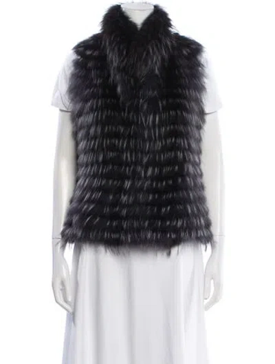 Pre-owned Michael Kors Fox Vest In Black
