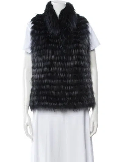 Pre-owned Michael Kors Fox Vest In Black