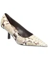 Michael Kors Frankie Runway Python-embossed Leather Pump In Brown
