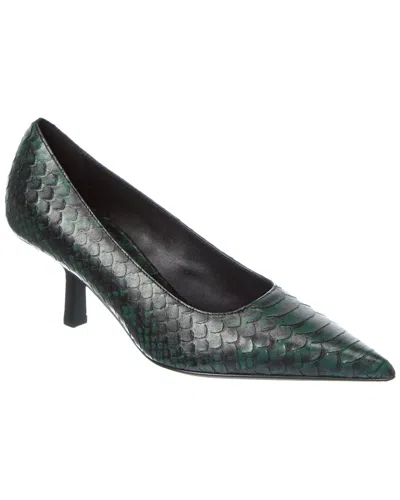 Michael Kors Frankie Runway Python-embossed Leather Pump In Green